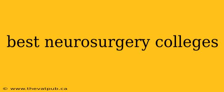 best neurosurgery colleges
