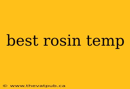 best rosin temp