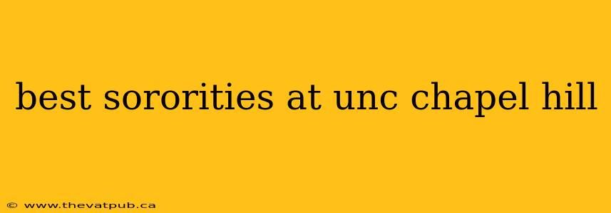 best sororities at unc chapel hill