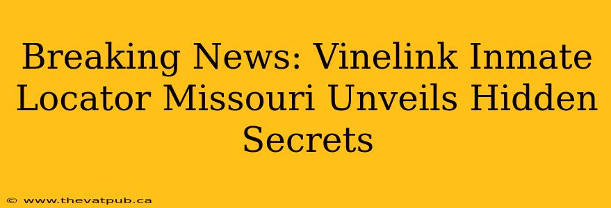 Breaking News: Vinelink Inmate Locator Missouri Unveils Hidden Secrets