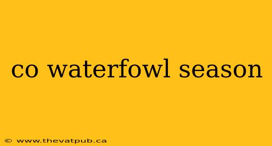 co waterfowl season