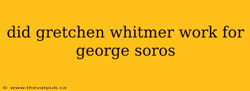 did gretchen whitmer work for george soros
