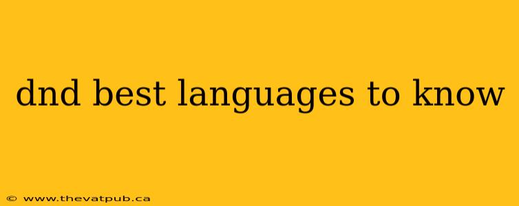 dnd best languages to know