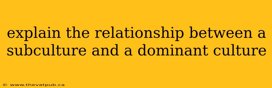 explain the relationship between a subculture and a dominant culture