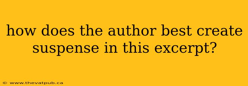 how does the author best create suspense in this excerpt?