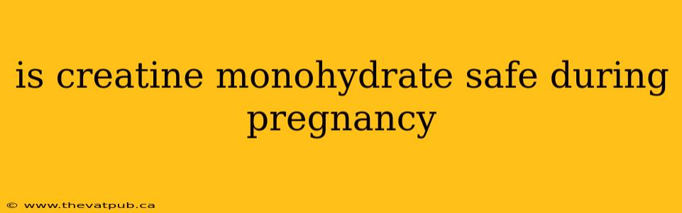 is creatine monohydrate safe during pregnancy