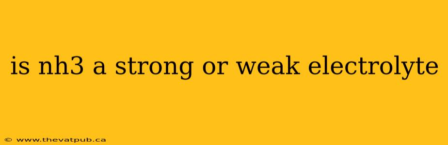 is nh3 a strong or weak electrolyte