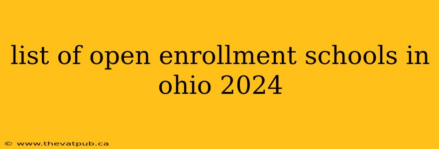 list of open enrollment schools in ohio 2024