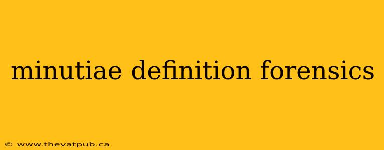 minutiae definition forensics