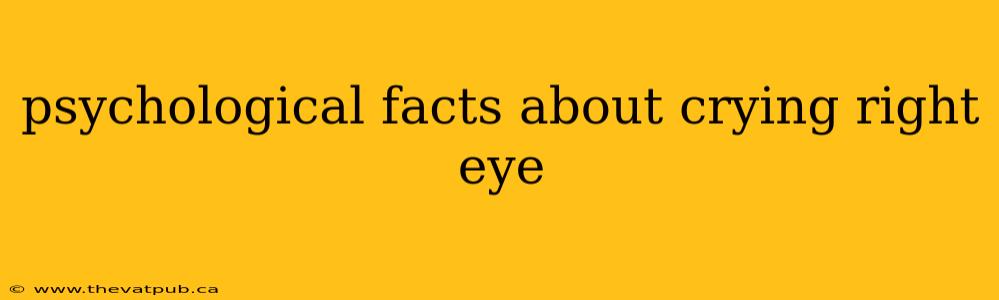 psychological facts about crying right eye