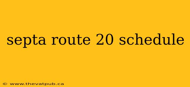 septa route 20 schedule