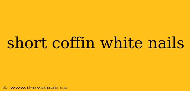 short coffin white nails