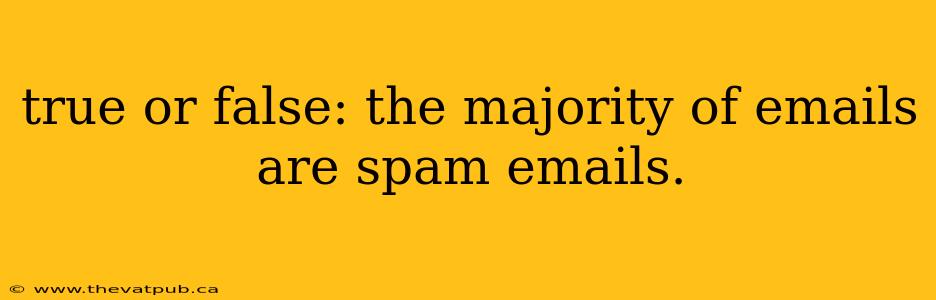 true or false: the majority of emails are spam emails.