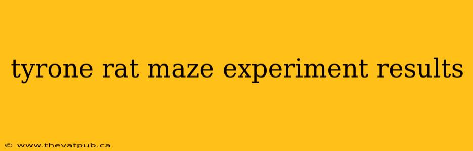 tyrone rat maze experiment results