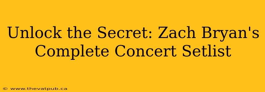 Unlock the Secret: Zach Bryan's Complete Concert Setlist