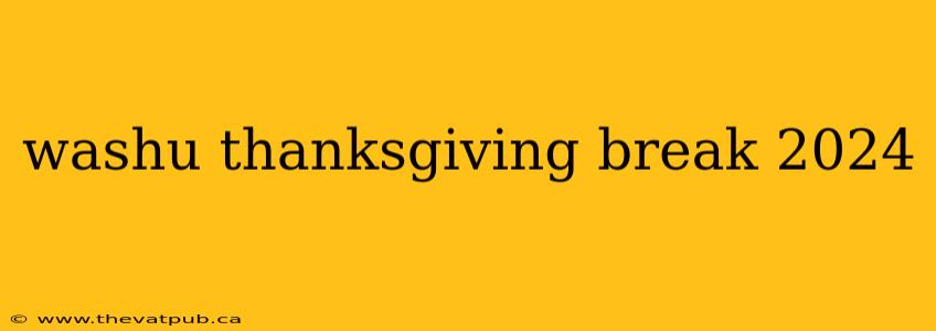 washu thanksgiving break 2024