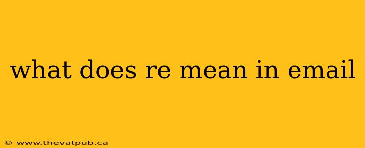 what does re mean in email