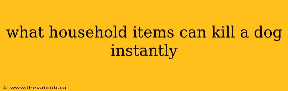 what household items can kill a dog instantly
