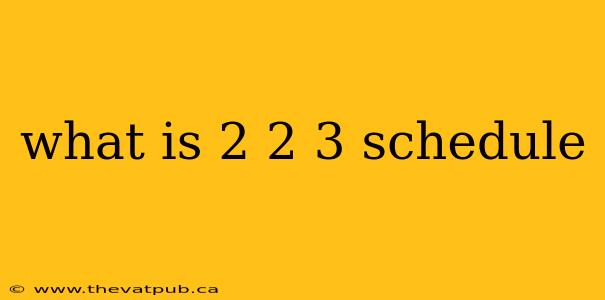 what is 2 2 3 schedule