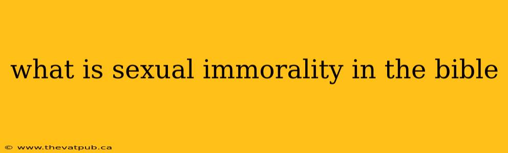 what is sexual immorality in the bible