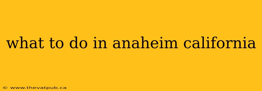 what to do in anaheim california
