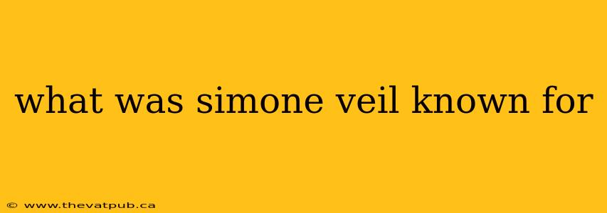 what was simone veil known for