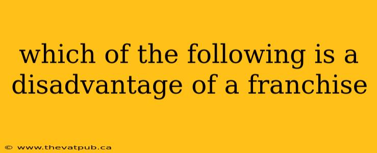 which of the following is a disadvantage of a franchise